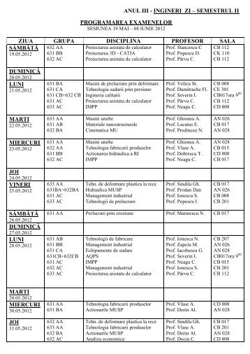 ANUL IV INGINERI ZI - IMST