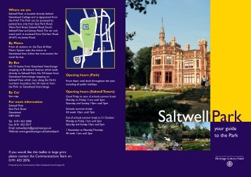 Saltwell Park leaflet a5 SPD - Newcastle Gateshead
