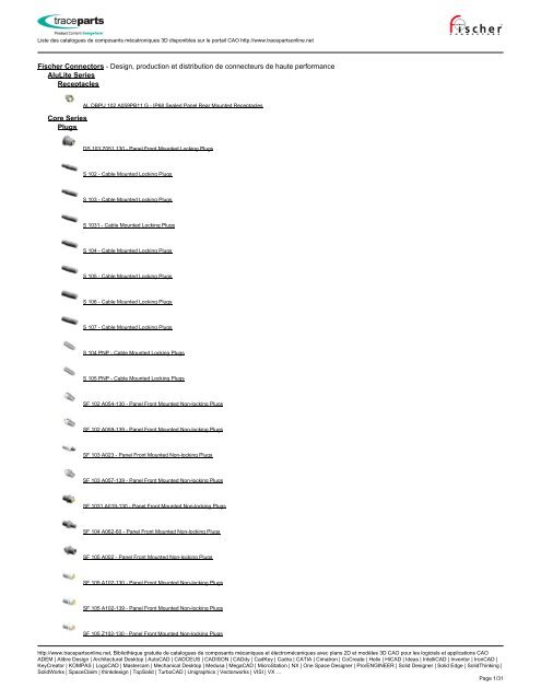 Fischer Connectors - Design, production et distribution ... - TraceParts