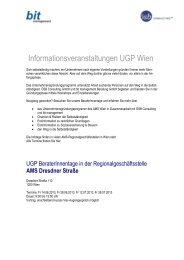 Informationsveranstaltungen UGP Wien