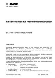 Reiserichtlinien fÃ¼r Fremdfirmenmitarbeiter - BASF IT Services