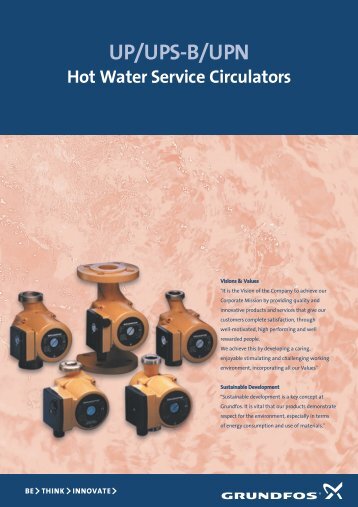 UP/UPS-B/UPN Hot Water Service Circulators - Anchor Pumps