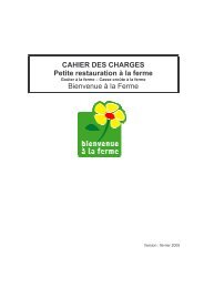 CAHIER DES CHARGES Petite restauration - Chambre d'Agriculture