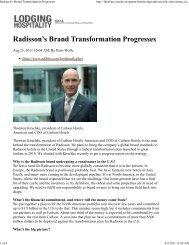 Radisson's Brand Transformation Progresses - Carlson