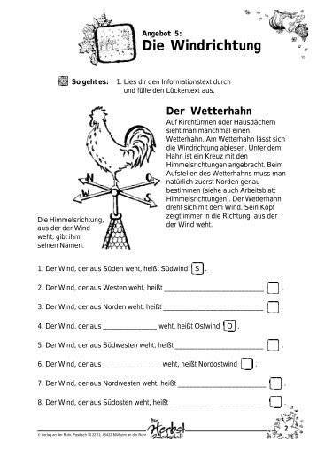 Die Windrichtung - grundschulstunden.de