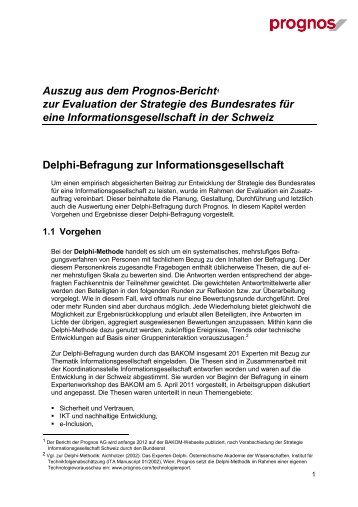 Prognos-Bericht Delphi-Umfrage - Forum Bildung