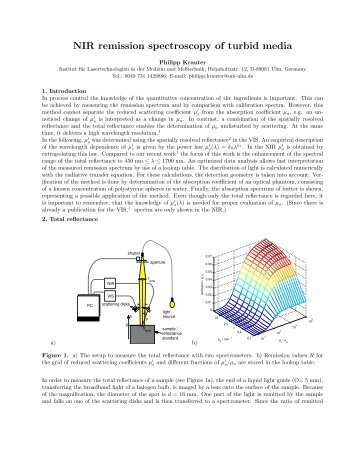 NIR remission spectroscopy of turbid media