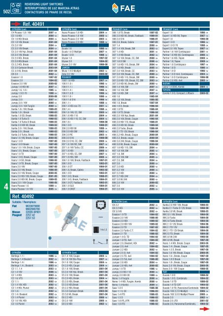 SWITCHES AND SENSORS INTERRUPTORES Y SENSORES ...