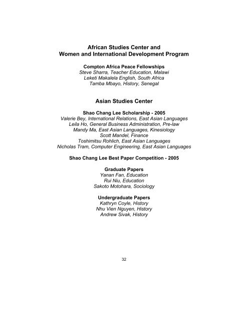 2005 (PDF) - International Studies And Program - Michigan State ...