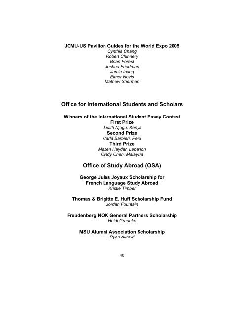 2005 (PDF) - International Studies And Program - Michigan State ...