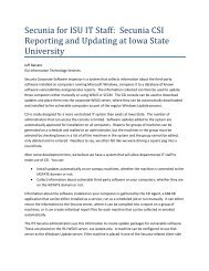 Secunia for ISU IT Staff: Secunia CSI Reporting and Updating at ...