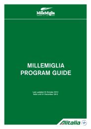 MILLEMIGLIA PROGRAM GUIDE - Alitalia