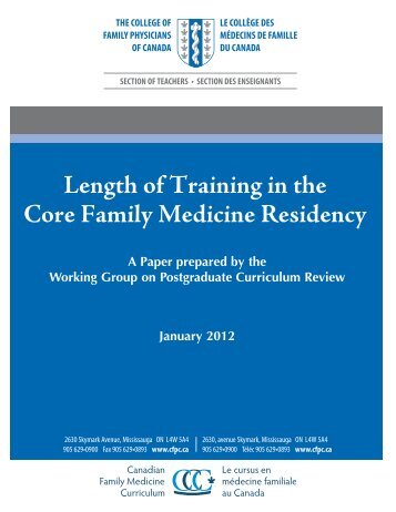 Length of Training in the Core Family Medicine Residency