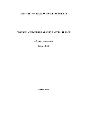 MatematikÃ« - Instituti i Zhvillimit te Arsimit