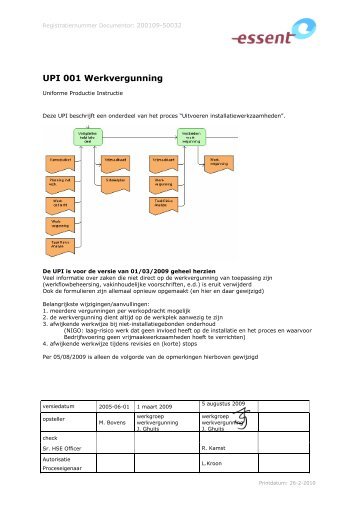 UPI 001 Werkvergunning, versie 05-08-2009389KB - Essent