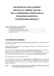 relazione di letizia leonardi relativa al triennio 1995 ... - Agentgroup