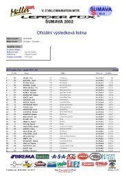 OficiÃ¡ lnÃ­vÃ½sledkovÃ¡ listina - Ski Klub Å umava