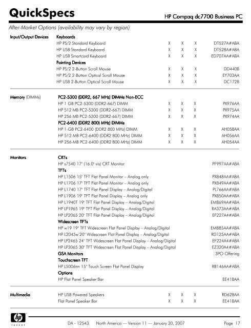 HP Compaq dc7700 Business PC - Nts