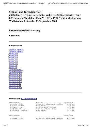 innen 2009 - Kreis 17 - Iserlohn