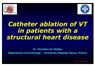 Catheter ablation of VT in patients with a structural heart disease