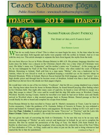 The Story of St. Patrick with excerpts from "Confessio"