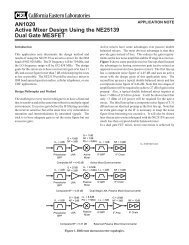 AN1020 Active Mixer Design Using the NE25139 Dual Gate MESFET