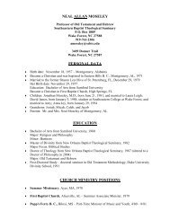 to view this professor's Curriculum Vitae - Southeastern Baptist ...