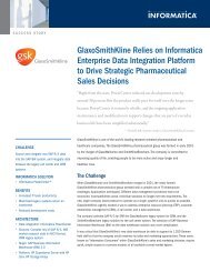 GlaxoSmithKline Relies on Informatica Enterprise Data Integration ...