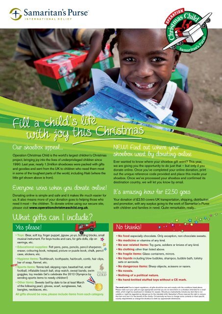 Download the Operation Christmas Child Leaflet