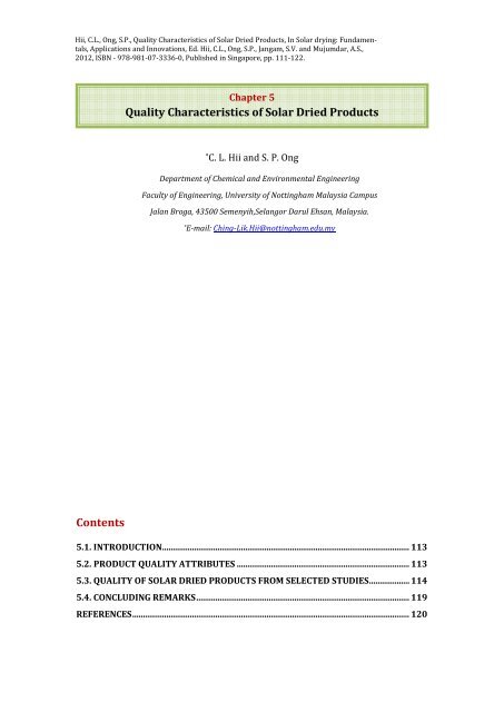 Solar Drying: Fundamentals,Applications and Innovations - National ...