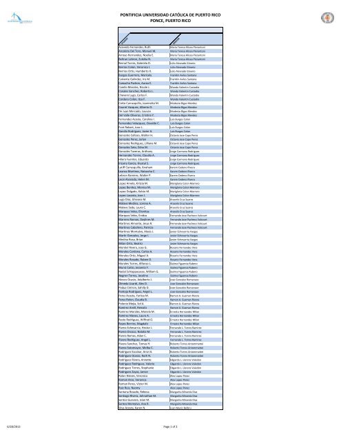 Listado Mentores-Estudiantes Agosto 2012