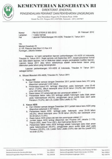 Laporan Kementerian Kesehatan Triwulan Keempat 2011 - Komisi ...