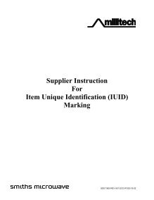 Item Unique Identification (IUID) Marking