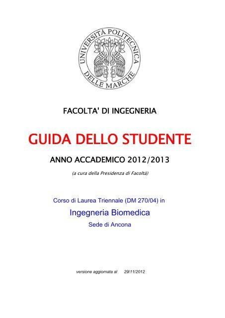 270 - guida - FacoltÃ  di Ingegneria