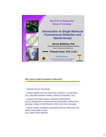 Introduction to Single Molecule Fluorescence Detection and ...
