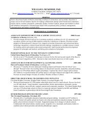 Resume for William S. McKersie - Greenwich Public Schools