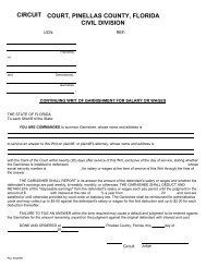 Continuing Writ of Garnishment Order - Clerk of the Circuit Court