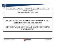 SiCf/SiC CERAMIC MATRIX COMPOSITES (CMC) APPLIED TO ...