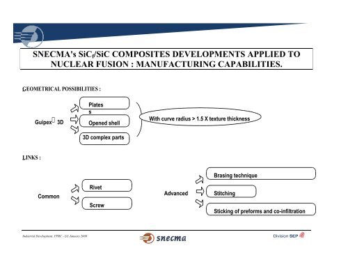 SiCf/SiC CERAMIC MATRIX COMPOSITES (CMC) APPLIED TO ...