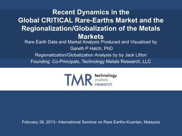 Recent Dynamics in the Global CRITICAL Rare-Earths Market and ...