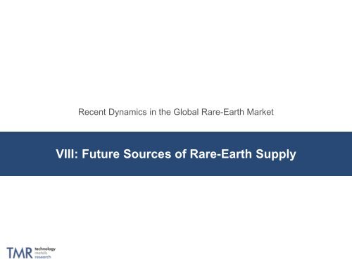 Recent Dynamics in the Global CRITICAL Rare-Earths Market and ...
