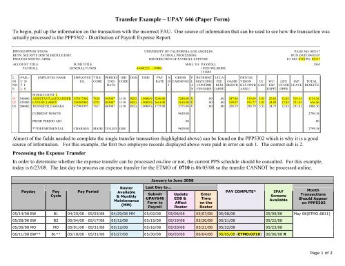 Transfer Example â UPAY 646 (Paper Form) - Payroll Services - UCLA