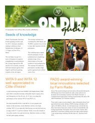 Seeds of knowledge WITA 9 and WITA 12 well ... - Africa Rice Center