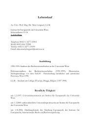 Lebenslauf 2010 - Institut fÃ¼r Europarecht, Internationales Recht und ...