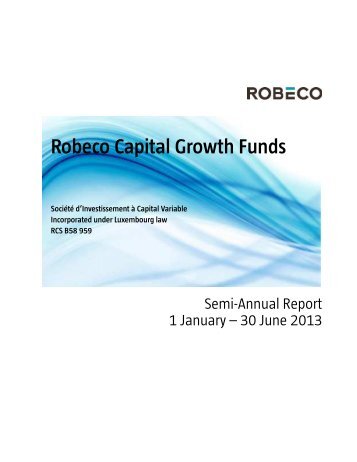 Robeco Capital Growth Funds - Fundsupermart.com