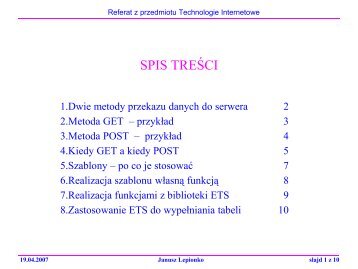 Referat z Technologii Internetowych. - Fatcat