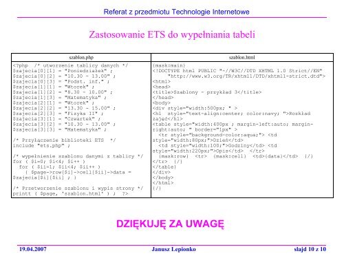 Referat z Technologii Internetowych. - Fatcat