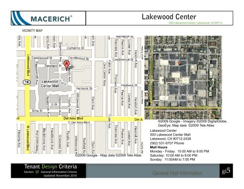 Lakewood Center General Information Criteria Manual - Macerich