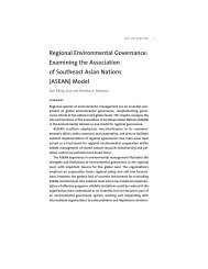 Regional Environmental Governance: Examining ... - Yale University