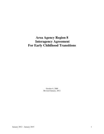 Area Agency Region 8 Interagency Agreement For Early ... - SSECT